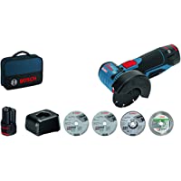 Bosch Professional 06019F200C GWS 12V-76-Amoladora Angular- 19500 RPM- Ø Disco 76 mm- 5 Accesorios- 2 baterías x 2-0 Ah…